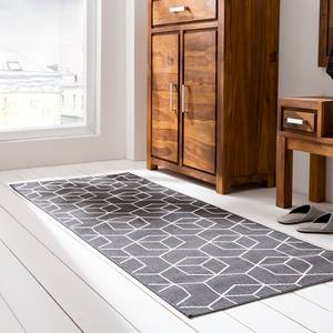 Tapis de couloir Minden Fibres synthétiques - Noir / Blanc