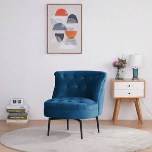 Fauteuil Jonas II Velours - Bleu foncé