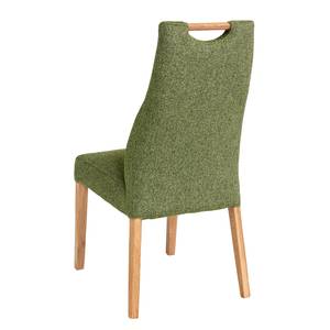 Chaise capitonnée Spofford (lot de 2) Tissu / Chêne massif - Vert olive