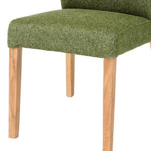 Chaise capitonnée Spofford (lot de 2) Tissu / Chêne massif - Vert olive