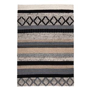 Wollteppich Finike Wolle - Beige / Schwarz