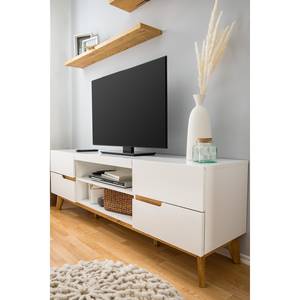 Tv-meubel Tenabo mat wit / knoestig eikenhout