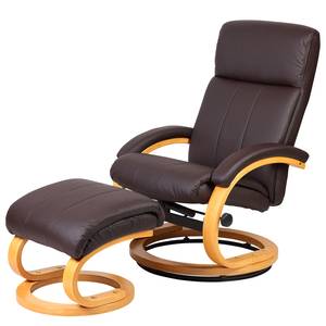 Fauteuil de relaxation Vancouver Avec repose-pieds - Imitation cuir - Marron foncé