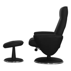 Fauteuil de relaxation Kenzo Avec repose-pieds - Imitation cuir - Noir