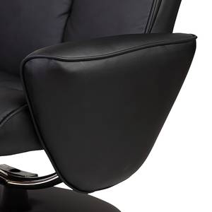 Relaxfauteuil Kenzo met hocker - kunstleer - Zwart