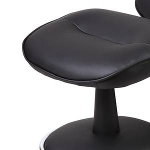 Fauteuil de relaxation Kenzo Avec repose-pieds - Imitation cuir - Noir