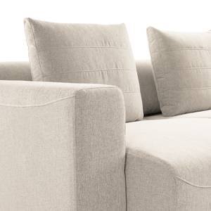 Ecksofa FINNY 3-Sitzer mit Longchair Webstoff Saia: Beige - Longchair davorstehend rechts - Keine Funktion