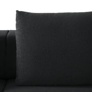 Hoekbank FINNY 3-zits met chaise longue geweven stof - Geweven stof Saia: Antraciet - Longchair vooraanzicht rechts - Geen functie
