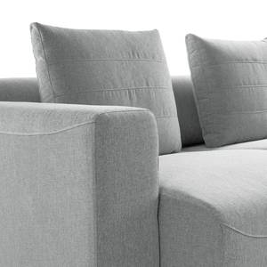 Ecksofa FINNY 3-Sitzer mit Longchair Webstoff Saia: Hellgrau - Longchair davorstehend rechts - Keine Funktion