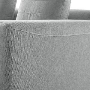 Canapé d’angle FINNY avec méridienne Tissu - Tissu Saia: Gris clair - Méridienne longue à gauche (vue de face) - Sans fonction