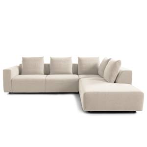 Ecksofa FINNY mit Ottomane Webstoff Saia: Beige - Ottomane davorstehend rechts - Keine Funktion