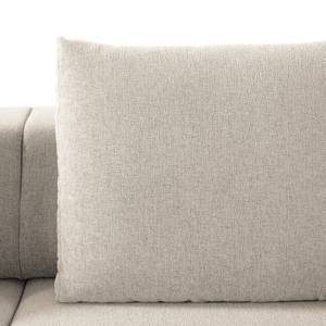 Canapé d’angle FINNY avec méridienne Tissu - Tissu Saia: Beige - Méridienne longue à droite (vue de face) - Avec réglage de la profondeur d'assise