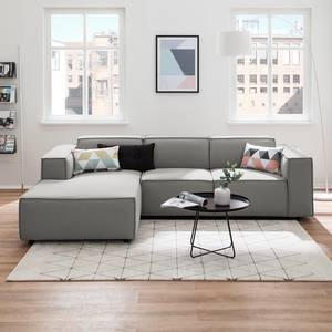 Ecksofa KINX mit Longchair Webstoff Osta: Graubraun - Breite: 260 cm - Longchair davorstehend links - Sitztiefenverstellung