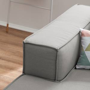 Ecksofa KINX mit Longchair Webstoff - Webstoff Osta: Graubraun - Breite: 260 cm - Longchair davorstehend links - Sitztiefenverstellung