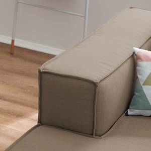 Ecksofa KINX mit Longchair Webstoff Osta: Cappuccino - Breite: 260 cm - Longchair davorstehend links - Sitztiefenverstellung