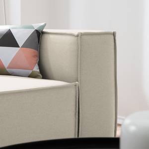 Canapé d’angle KINX méridienne Tissu - Tissu Osta: Blanc vieilli - Largeur : 260 cm - Méridienne courte à gauche (vue de face) - Avec réglage de la profondeur d'assise