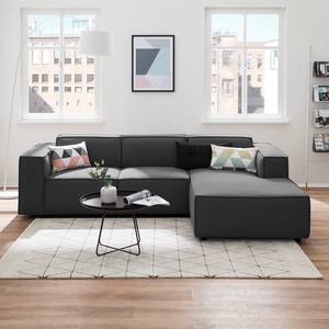 Ecksofa KINX mit Longchair Webstoff Osta: Anthrazit - Breite: 260 cm - Longchair davorstehend rechts - Sitztiefenverstellung