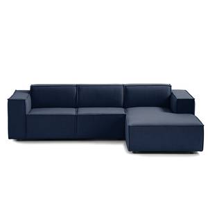 Ecksofa KINX mit Longchair Webstoff Milan: Dunkelblau - Breite: 260 cm - Longchair davorstehend rechts - Sitztiefenverstellung