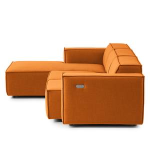 Ecksofa KINX mit Longchair Webstoff Milan: Rostbraun - Breite: 260 cm - Longchair davorstehend links - Sitztiefenverstellung
