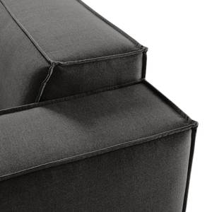 Ecksofa KINX mit Longchair Webstoff Milan: Anthrazit - Breite: 294 cm - Longchair davorstehend links - Sitztiefenverstellung