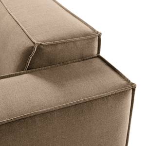 Ecksofa KINX mit Longchair Webstoff Milan: Grau-Braun - Breite: 260 cm - Longchair davorstehend links - Sitztiefenverstellung