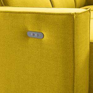 Ecksofa KINX mit Longchair Webstoff Milan: Gelb - Breite: 260 cm - Longchair davorstehend rechts - Sitztiefenverstellung