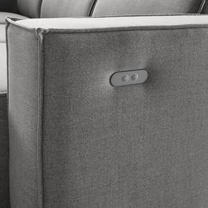 Canapé d’angle KINX méridienne Tissu - Tissu Milan : Gris clair - Largeur : 294 cm - Méridienne courte à gauche (vue de face) - Avec réglage de la profondeur d'assise