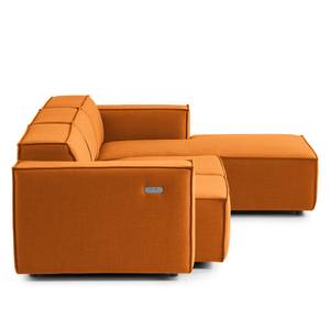 Ecksofa KINX mit Longchair Webstoff Milan: Rostbraun - Breite: 260 cm - Longchair davorstehend rechts - Sitztiefenverstellung