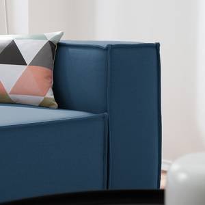 Canapé d’angle KINX méridienne Tissu - Tissu Osta: Bleu foncé - Largeur : 294 cm - Méridienne courte à gauche (vue de face) - Avec réglage de la profondeur d'assise