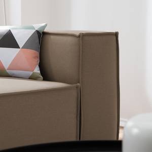 Canapé d’angle KINX méridienne Tissu - Tissu Osta: Cappuccino - Largeur : 294 cm - Méridienne courte à gauche (vue de face) - Avec réglage de la profondeur d'assise