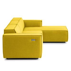 Ecksofa KINX mit Longchair Webstoff Milan: Gelb - Breite: 294 cm - Longchair davorstehend rechts - Sitztiefenverstellung