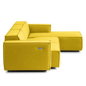 Ecksofa KINX mit Longchair Webstoff Milan: Gelb - Breite: 294 cm - Longchair davorstehend rechts - Sitztiefenverstellung