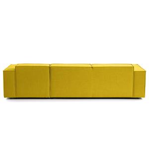 Ecksofa KINX mit Longchair Webstoff Milan: Gelb - Breite: 294 cm - Longchair davorstehend rechts - Sitztiefenverstellung