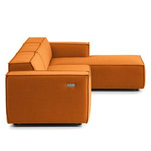 Ecksofa KINX mit Longchair Webstoff Milan: Rostbraun - Breite: 294 cm - Longchair davorstehend rechts - Sitztiefenverstellung