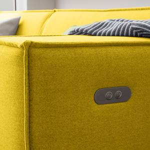 Ecksofa KINX mit Longchair Webstoff Milan: Gelb - Breite: 294 cm - Longchair davorstehend links - Sitztiefenverstellung