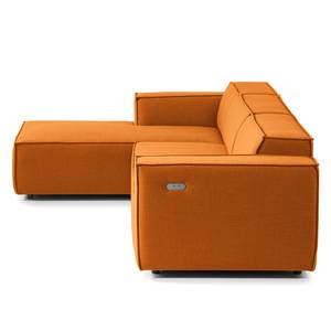 Ecksofa KINX mit Longchair Webstoff Milan: Rostbraun - Breite: 294 cm - Longchair davorstehend links - Sitztiefenverstellung