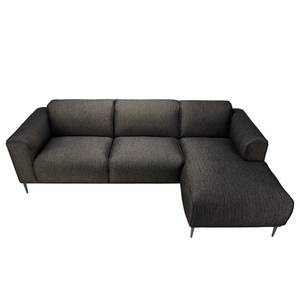 Ecksofa Crawford I Webstoff Webstoff Saia: Schwarz-Braun - Breite: 255 cm - Longchair davorstehend rechts