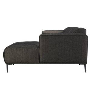 Ecksofa Crawford I Webstoff Webstoff Saia: Schwarz-Braun - Breite: 255 cm - Longchair davorstehend rechts