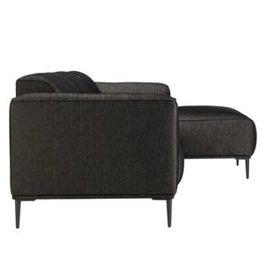 Ecksofa Crawford I Webstoff Webstoff Saia: Schwarz-Braun - Breite: 255 cm - Longchair davorstehend rechts