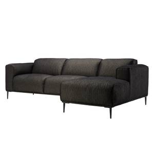 Ecksofa Crawford I Webstoff Webstoff Saia: Schwarz-Braun - Breite: 255 cm - Longchair davorstehend rechts