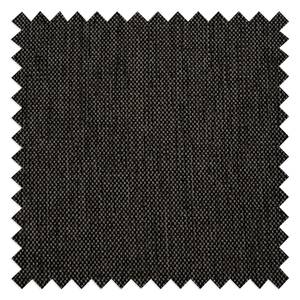 Canapé d’angle Crawford I Tissu - Tissu Saia: Noir-Marron - Largeur : 255 cm - Méridienne courte à droite (vue de face)