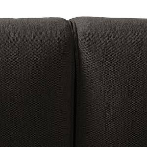 Canapé panoramique Croom Tissu - Tissu Saia: Noir-Marron - Méridienne courte à gauche / longue à droite (vue de face)