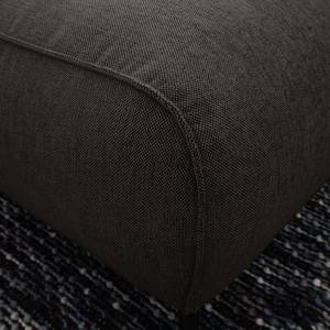 Canapé panoramique Croom Tissu - Tissu Saia: Noir-Marron - Méridienne courte à gauche / longue à droite (vue de face)