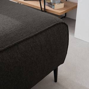 Wohnlandschaft Crawford Webstoff Saia: Schwarz-Braun - Longchair davorstehend links / Ottomane rechts