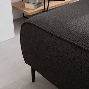 Wohnlandschaft Crawford Webstoff Saia: Schwarz-Braun - Longchair davorstehend rechts / Ottomane links