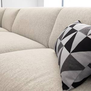 Ecksofa Crawford Iii Webstoff Webstoff Saia: Beige - Ottomane davorstehend links