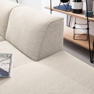 Wohnlandschaft Crawford Webstoff Saia: Beige - Longchair davorstehend links / Ottomane rechts