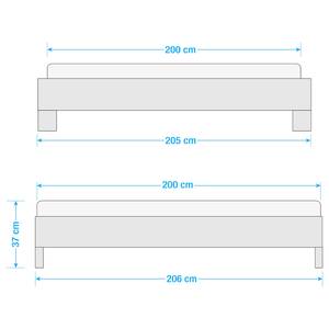 Massief houten bed AresWOOD Eik - 200 x 200cm - Zonder hoofdeinde