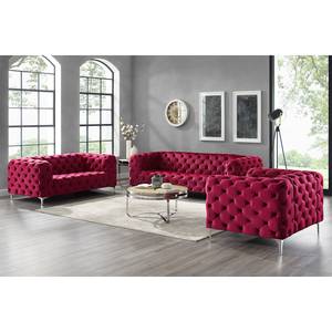 Sofa Leominster (3-Sitzer) Samt - Bordeaux