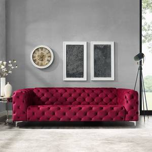 Sofa Leominster (3-Sitzer) Samt - Bordeaux